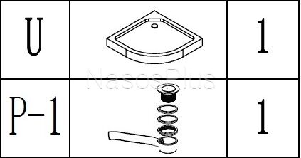 Душовий піддон півкруглий NYSA RL100F (RL100) BRAVO (1уп.)